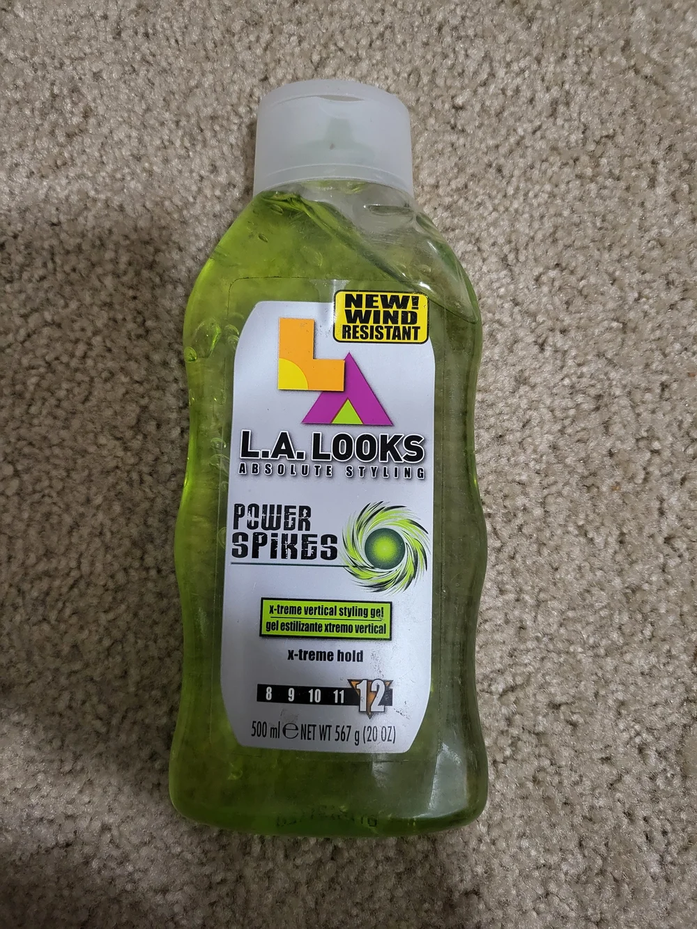 L.A. Looks Power Spikes Hold 12 Green Gel 20oz Discontinued